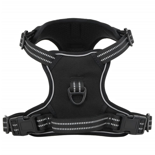 Dog Harness with Lead & Collar Adjustable Black L Dog Harness with Lead & Collar Adjustable Black L