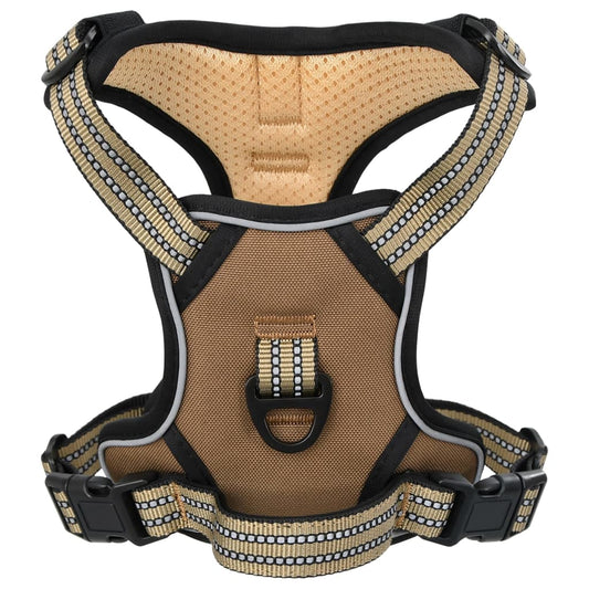 Dog Harness with Lead & Collar Adjustable Brown L Dog Harness with Lead & Collar Adjustable Brown L