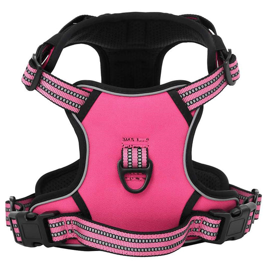 Dog Harness with Lead & Collar Adjustable Pink L Dog Harness with Lead & Collar Adjustable Pink L