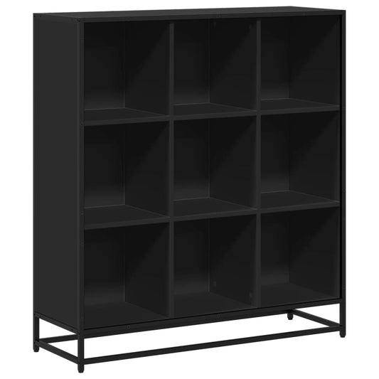 Bookcase Black 97.5x33x107.5 cm Engineered Wood and Metal Bookcase Black 97.5x33x107.5 cm Engineered Wood and Metal