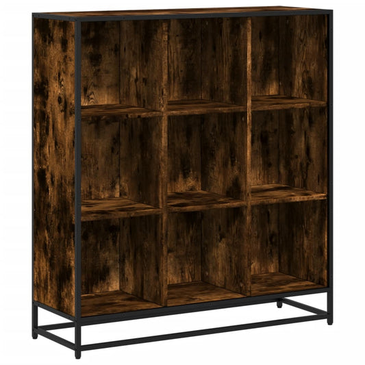 Bookcase Smoked Oak 97,5x33x107,5 cm Engineered Wood and Metal Bookcase Smoked Oak 97,5x33x107,5 cm Engineered Wood and Metal