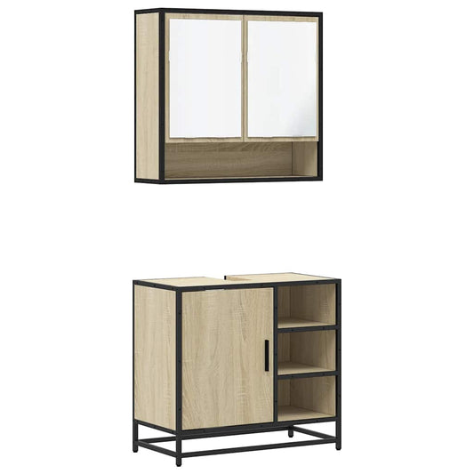 2 Piece Bathroom Furniture Set Sonoma Oak Engineered Wood 2 Piece Bathroom Furniture Set Sonoma Oak Engineered Wood