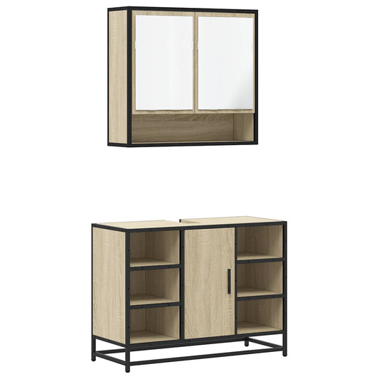 2 Piece Bathroom Furniture Set Sonoma Oak Engineered Wood 2 Piece Bathroom Furniture Set Sonoma Oak Engineered Wood
