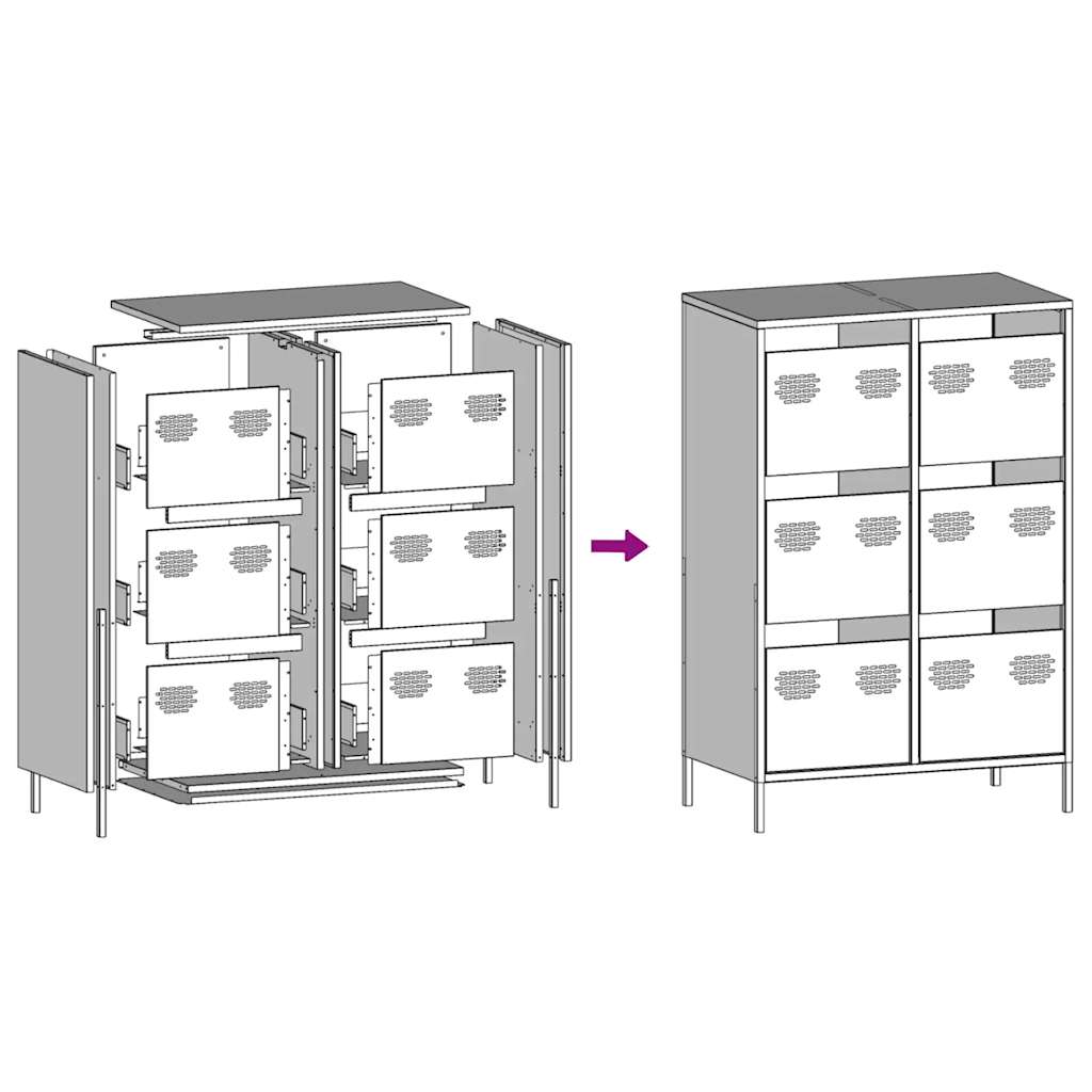 Highboard Pink 68x39x101,5 cm Steel