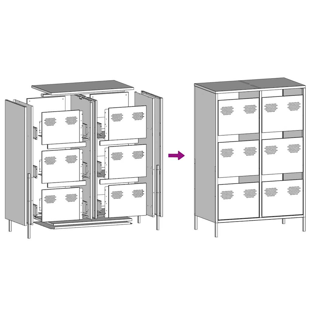 Highboard Anthracite 68x39x101,5 cm Steel