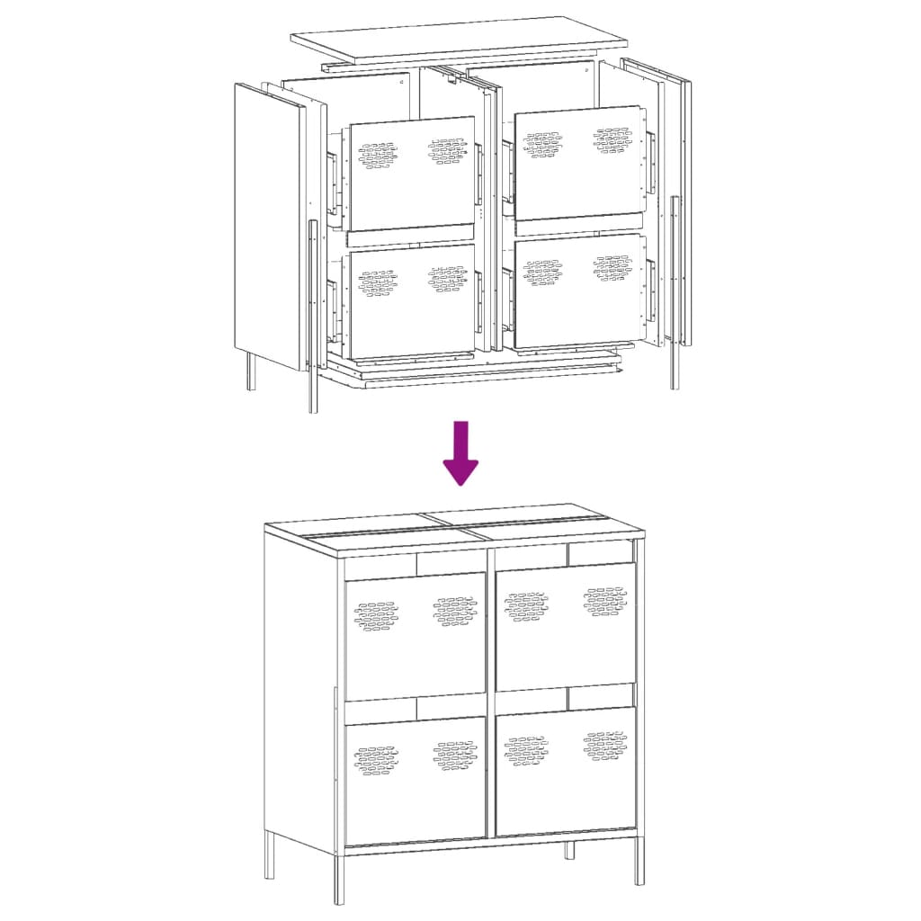 Sideboard Pink 68x39x73,5 cm Cold-rolled Steel