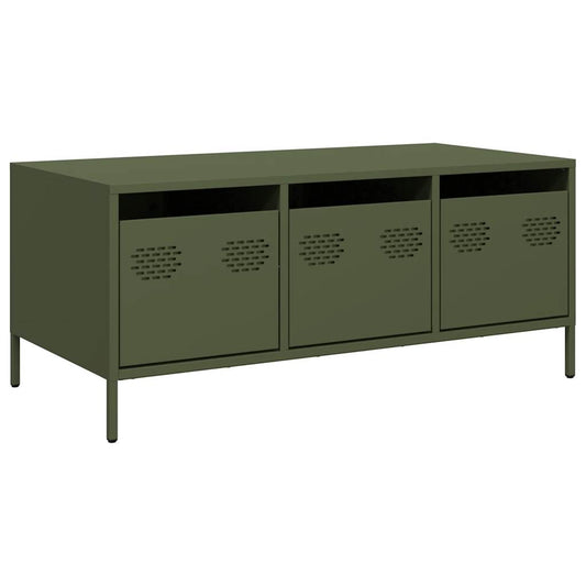 Coffee Table Olive Green 101.5x50x43.5 cm Cold-rolled Steel Coffee Table Olive Green 101.5x50x43.5 cm Cold-rolled Steel