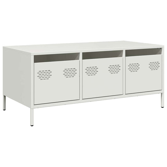 Coffee Table White 101,5x50x43,5 cm Cold-rolled Steel Coffee Table White 101,5x50x43,5 cm Cold-rolled Steel