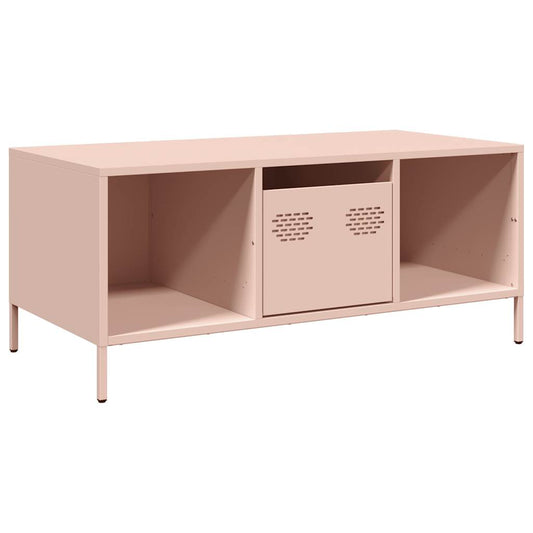 Coffee Table Pink 101,5x50x43,5 cm Cold-rolled Steel Coffee Table Pink 101,5x50x43,5 cm Cold-rolled Steel