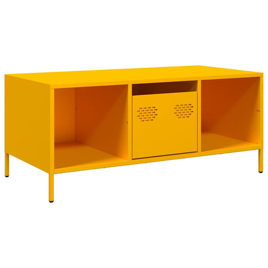 Coffee Table Mustard Yellow 101,5x50x43,5 cm Cold-rolled Steel Coffee Table Mustard Yellow 101,5x50x43,5 cm Cold-rolled Steel