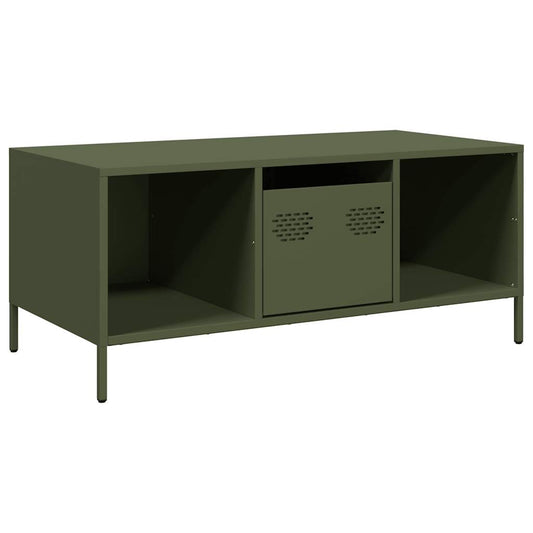 Coffee Table Olive Green 101.5x50x43.5 cm Cold-rolled Steel Coffee Table Olive Green 101.5x50x43.5 cm Cold-rolled Steel