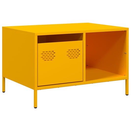 Coffee Table Mustard Yellow 68.5x50x43.5 cm Cold-rolled Steel Coffee Table Mustard Yellow 68.5x50x43.5 cm Cold-rolled Steel