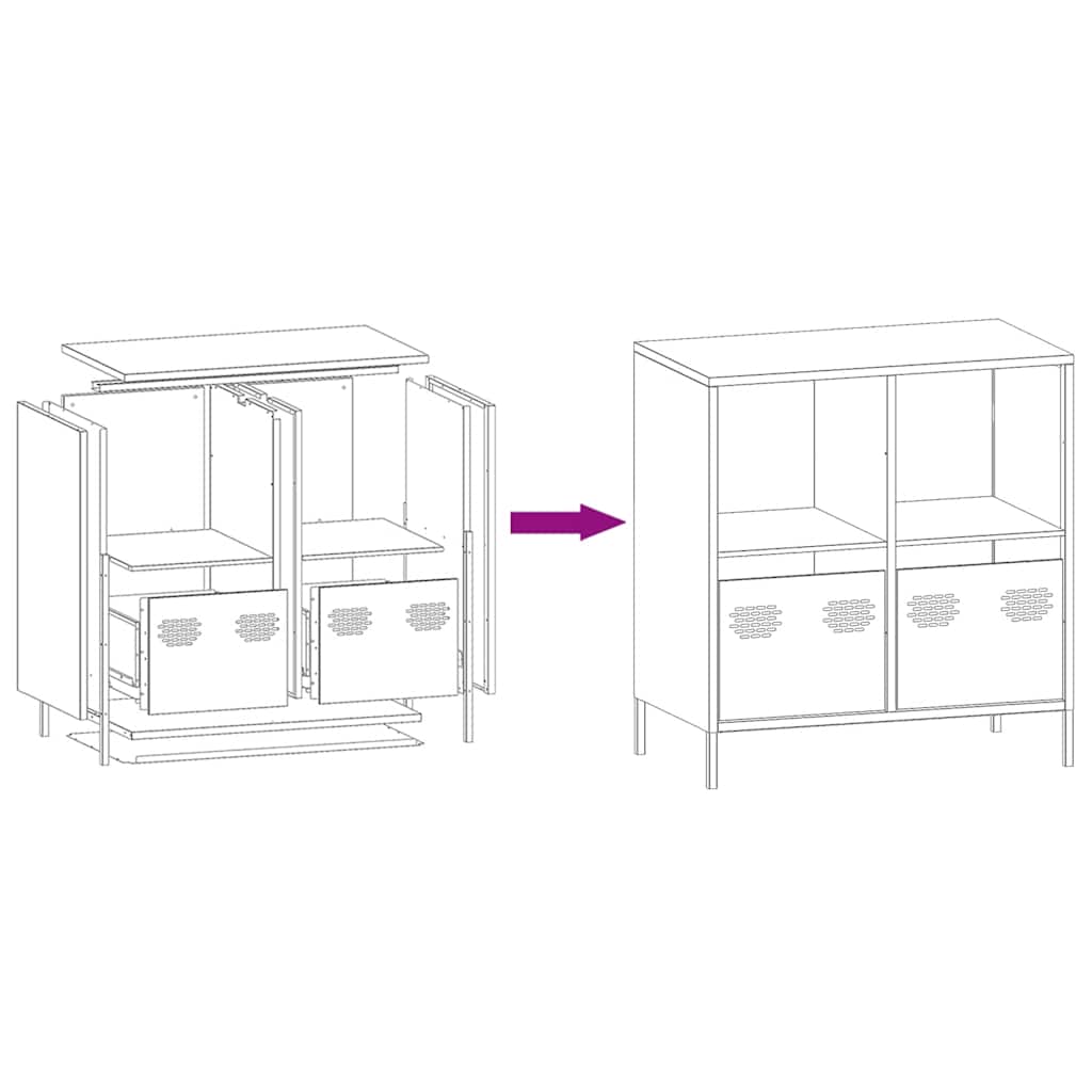 Sideboard Pink 68x39x73,5 cm Cold-rolled Steel
