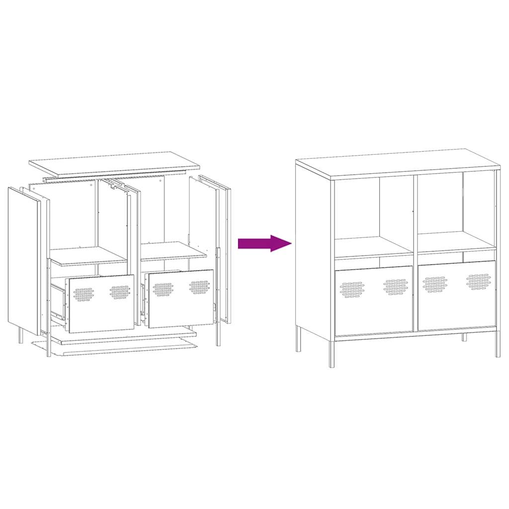 Sideboard Anthracite 68x39x73,5 cm Cold-rolled Steel