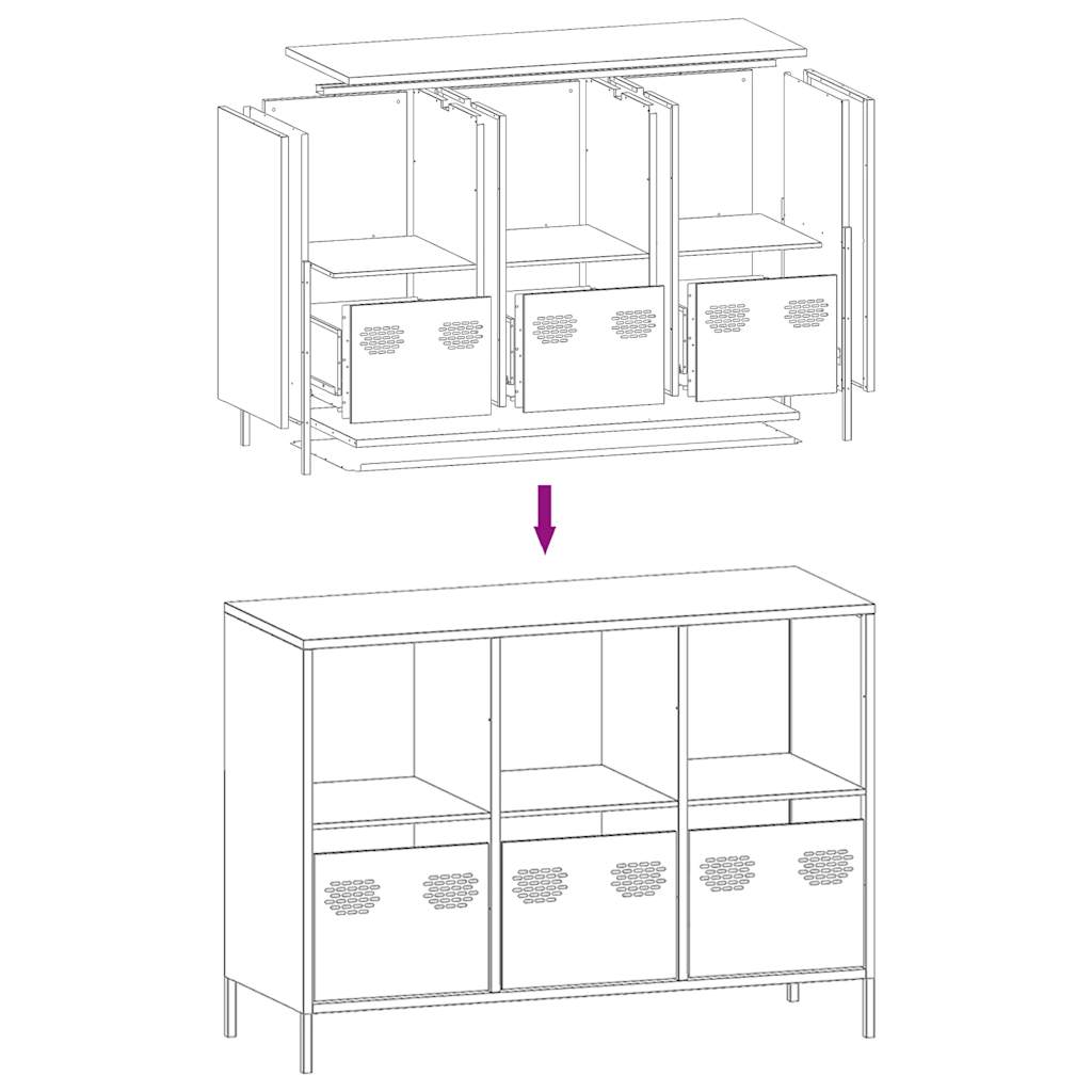 Sideboard Anthracite 101,5x39x73,5 cm Cold-rolled Steel