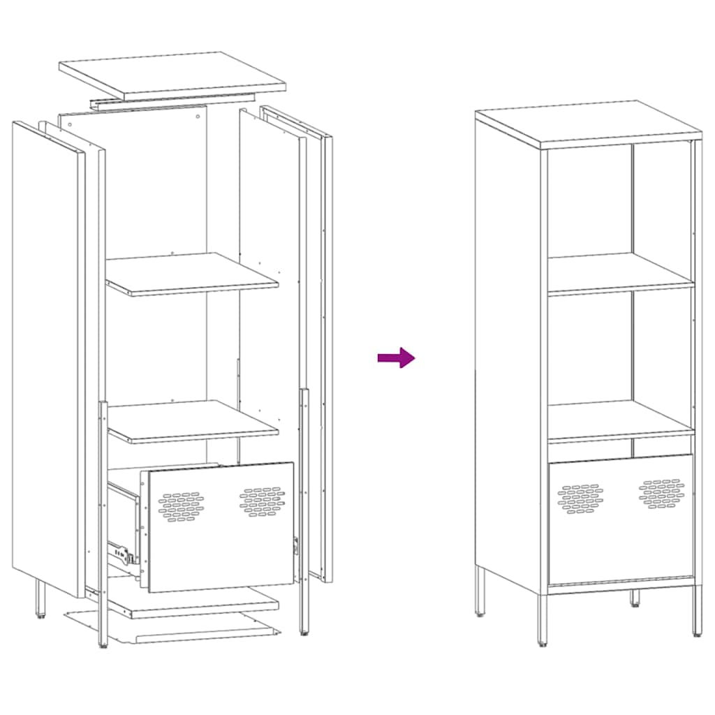 Highboard Pink 35x39x103,5 cm Steel