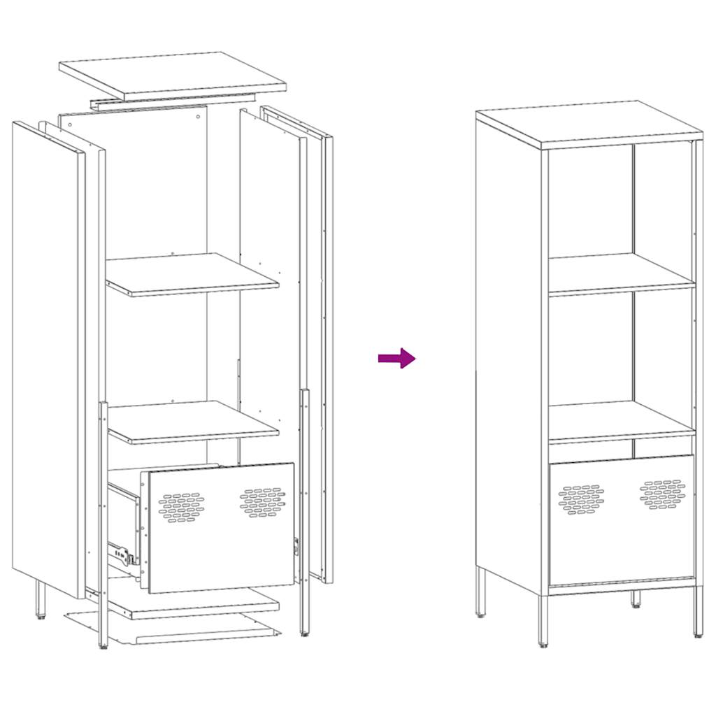Highboard White 35x39x103,5 cm Steel