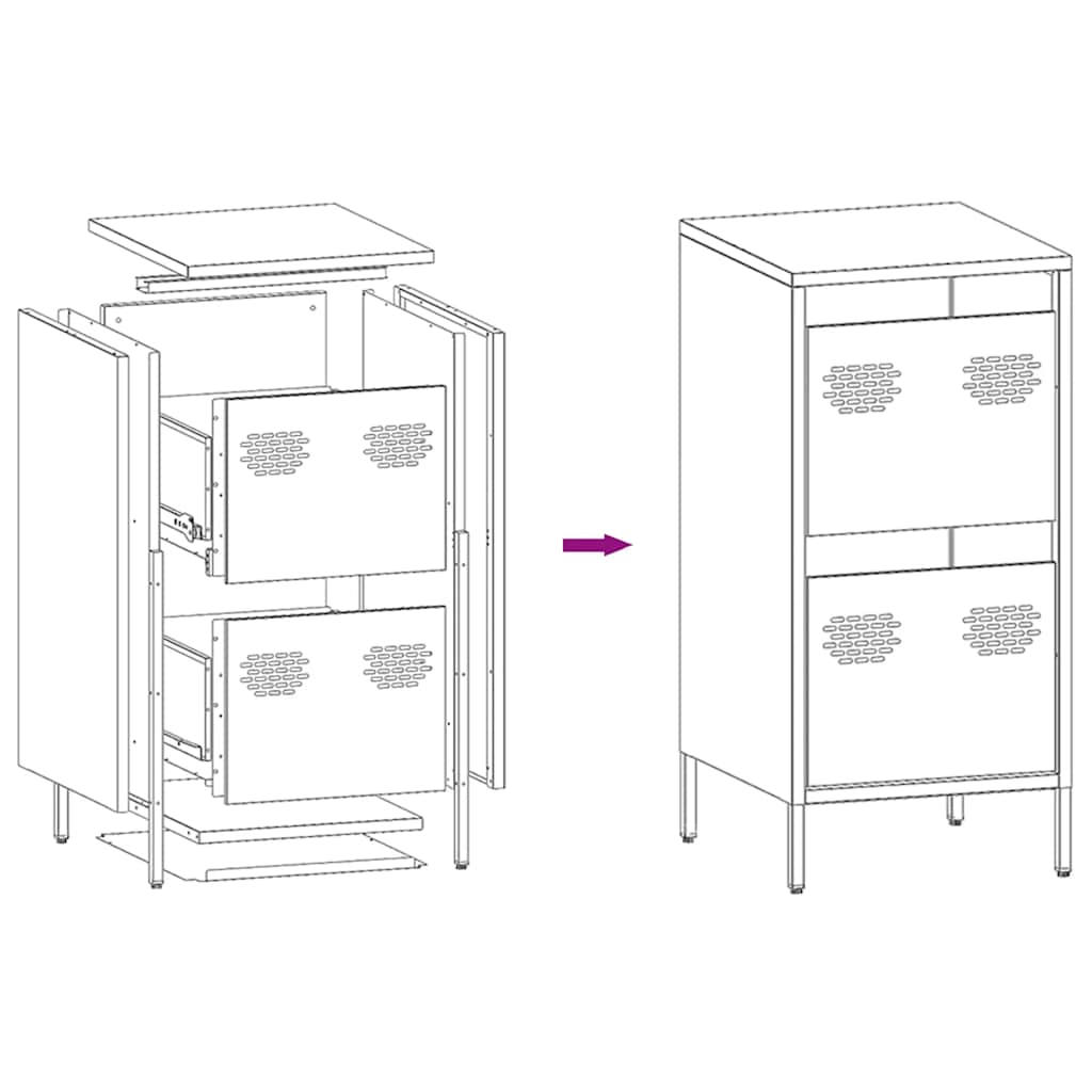 Sideboard Pink 35x39x73,5 cm Cold-rolled Steel