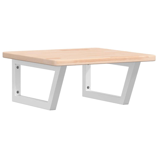 Basin Shelf Wall Mounted Steel and Solid Wood Oak Basin Shelf Wall Mounted Steel and Solid Wood Oak