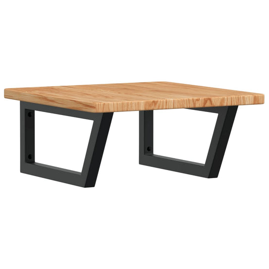 Basin Shelf Wall Mounted Steel and Solid Wood Oak Basin Shelf Wall Mounted Steel and Solid Wood Oak