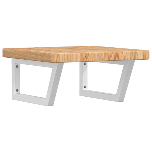Basin Shelf Wall Mounted Steel and Solid Wood Oak Basin Shelf Wall Mounted Steel and Solid Wood Oak