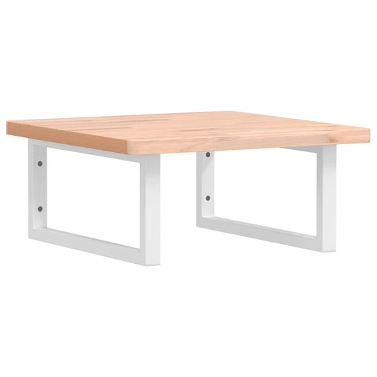 Basin Shelf Wall Mounted Steel and Solid Wood Beech Basin Shelf Wall Mounted Steel and Solid Wood Beech