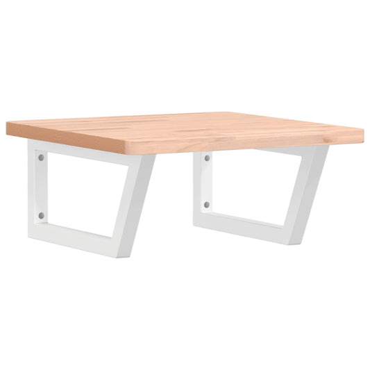 Basin Shelf Wall Mounted Steel and Solid Wood Beech Basin Shelf Wall Mounted Steel and Solid Wood Beech