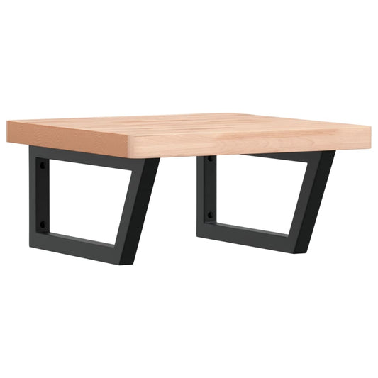 Basin Shelf Wall Mounted Steel and Solid Wood Beech Basin Shelf Wall Mounted Steel and Solid Wood Beech