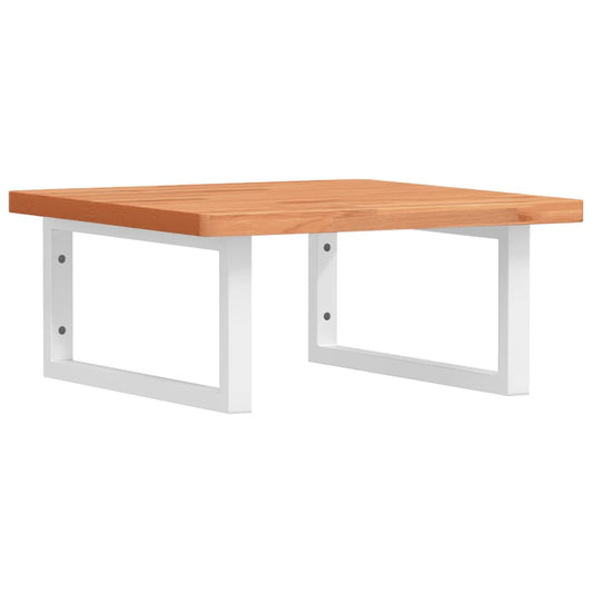 Basin Shelf Wall Mounted Steel and Solid Wood Beech Basin Shelf Wall Mounted Steel and Solid Wood Beech