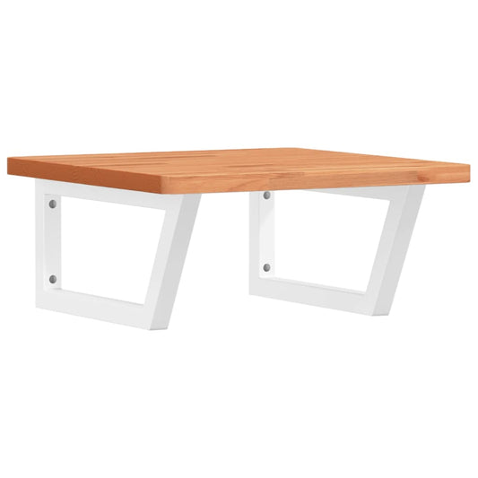 Basin Shelf Wall Mounted Steel and Solid Wood Beech Basin Shelf Wall Mounted Steel and Solid Wood Beech