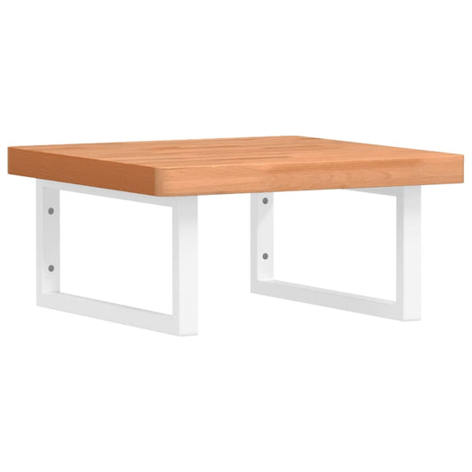Basin Shelf Wall Mounted Steel and Solid Wood Beech Basin Shelf Wall Mounted Steel and Solid Wood Beech