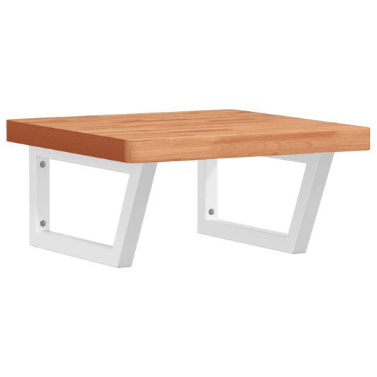 Basin Shelf Wall Mounted Steel and Solid Wood Beech Basin Shelf Wall Mounted Steel and Solid Wood Beech