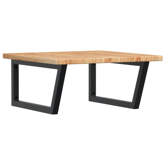 Basin Shelf Wall Mounted Steel and Solid Wood Oak Basin Shelf Wall Mounted Steel and Solid Wood Oak