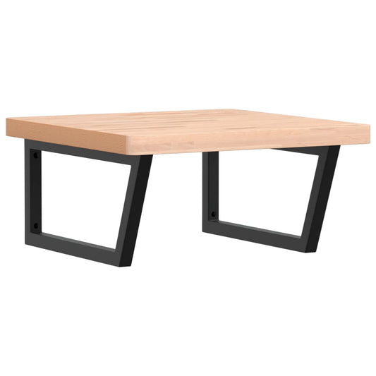 Basin Shelf Wall Mounted Steel and Solid Wood Beech Basin Shelf Wall Mounted Steel and Solid Wood Beech