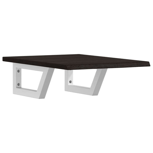 Basin Shelf Wall Mounted Steel and Solid Wood Oak Basin Shelf Wall Mounted Steel and Solid Wood Oak