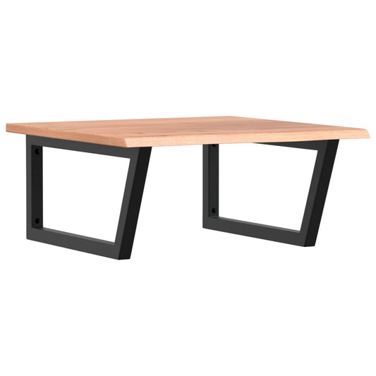Basin Shelf Wall Mounted Steel and Solid Wood Oak Basin Shelf Wall Mounted Steel and Solid Wood Oak