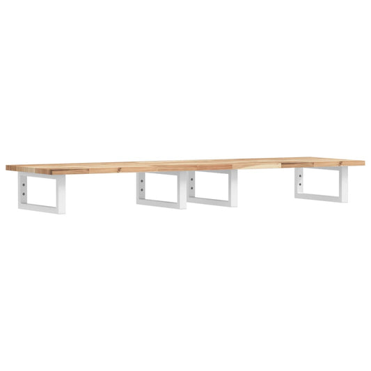Basin Shelf Wall Mounted Steel and Solid Wood Acacia Basin Shelf Wall Mounted Steel and Solid Wood Acacia