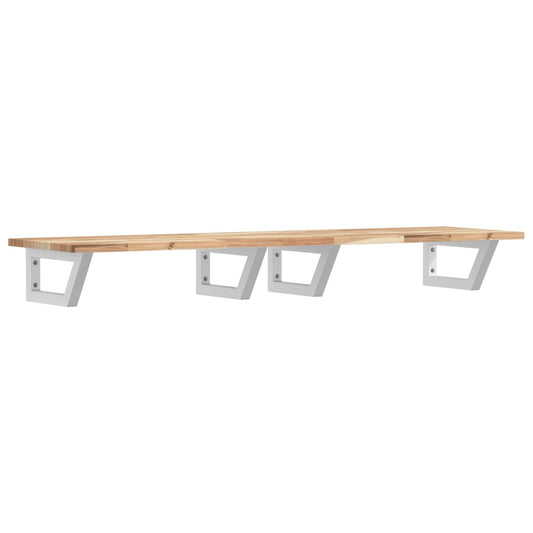 Basin Shelf Wall Mounted Steel and Solid Wood Acacia Basin Shelf Wall Mounted Steel and Solid Wood Acacia