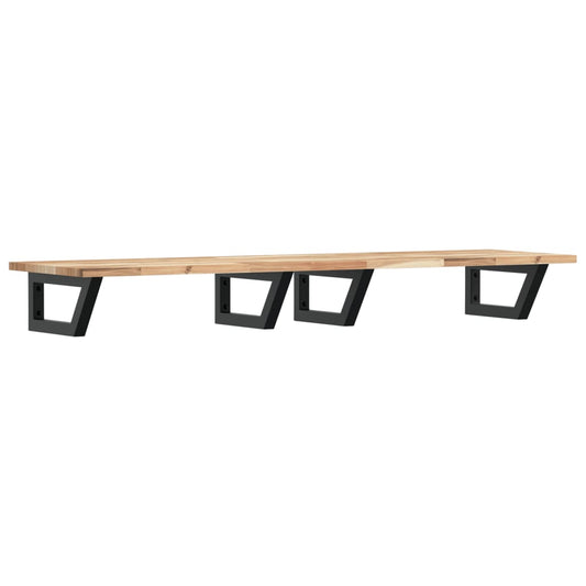 Basin Shelf Wall Mounted Steel and Solid Wood Acacia Basin Shelf Wall Mounted Steel and Solid Wood Acacia