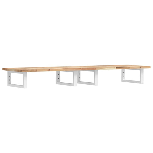 Basin Shelf Wall Mounted Steel and Solid Wood Acacia Basin Shelf Wall Mounted Steel and Solid Wood Acacia