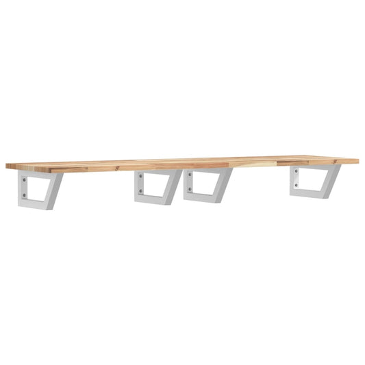 Basin Shelf Wall Mounted Steel and Solid Wood Acacia Basin Shelf Wall Mounted Steel and Solid Wood Acacia