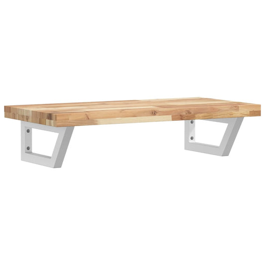 Basin Shelf Wall Mounted Steel and Solid Wood Acacia Basin Shelf Wall Mounted Steel and Solid Wood Acacia
