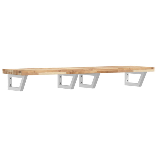 Basin Shelf Wall Mounted Steel and Solid Wood Acacia Basin Shelf Wall Mounted Steel and Solid Wood Acacia