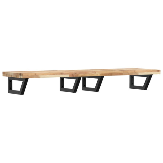 Basin Shelf Wall Mounted Steel and Solid Wood Acacia Basin Shelf Wall Mounted Steel and Solid Wood Acacia
