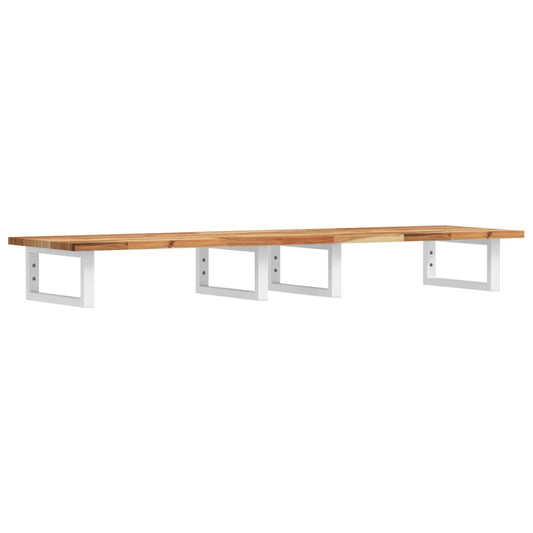 Basin Shelf Wall Mounted Steel and Solid Wood Acacia Basin Shelf Wall Mounted Steel and Solid Wood Acacia