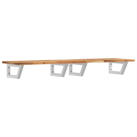 Basin Shelf Wall Mounted Steel and Solid Wood Acacia Basin Shelf Wall Mounted Steel and Solid Wood Acacia