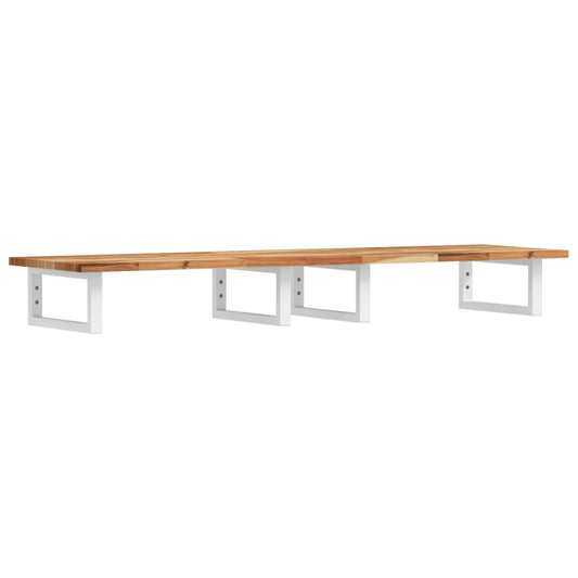 Basin Shelf Wall Mounted Steel and Solid Wood Acacia Basin Shelf Wall Mounted Steel and Solid Wood Acacia