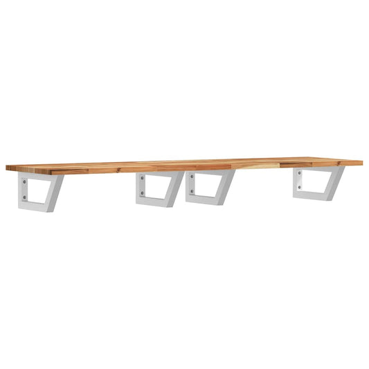 Basin Shelf Wall Mounted Steel and Solid Wood Acacia Basin Shelf Wall Mounted Steel and Solid Wood Acacia