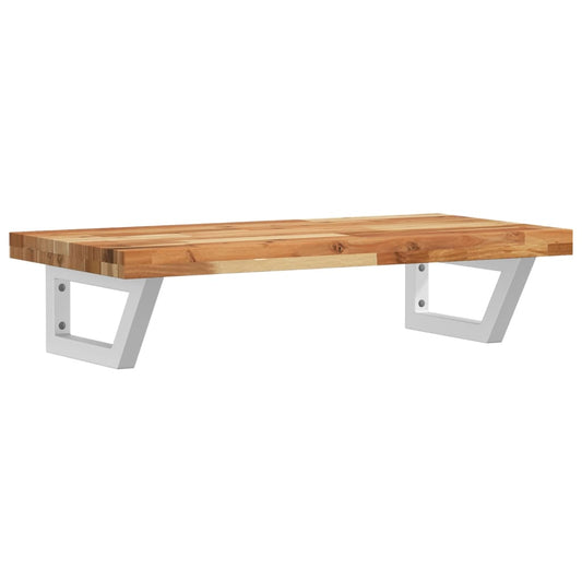 Basin Shelf Wall Mounted Steel and Solid Wood Acacia Basin Shelf Wall Mounted Steel and Solid Wood Acacia