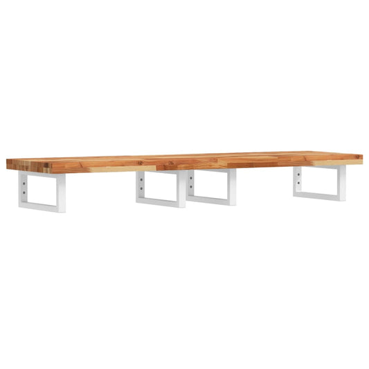 Basin Shelf Wall Mounted Steel and Solid Wood Acacia Basin Shelf Wall Mounted Steel and Solid Wood Acacia